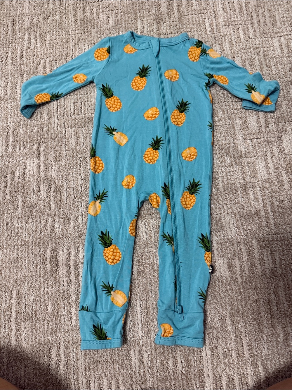 Kyte Blue Pineapple Print Kids One-Piece romper